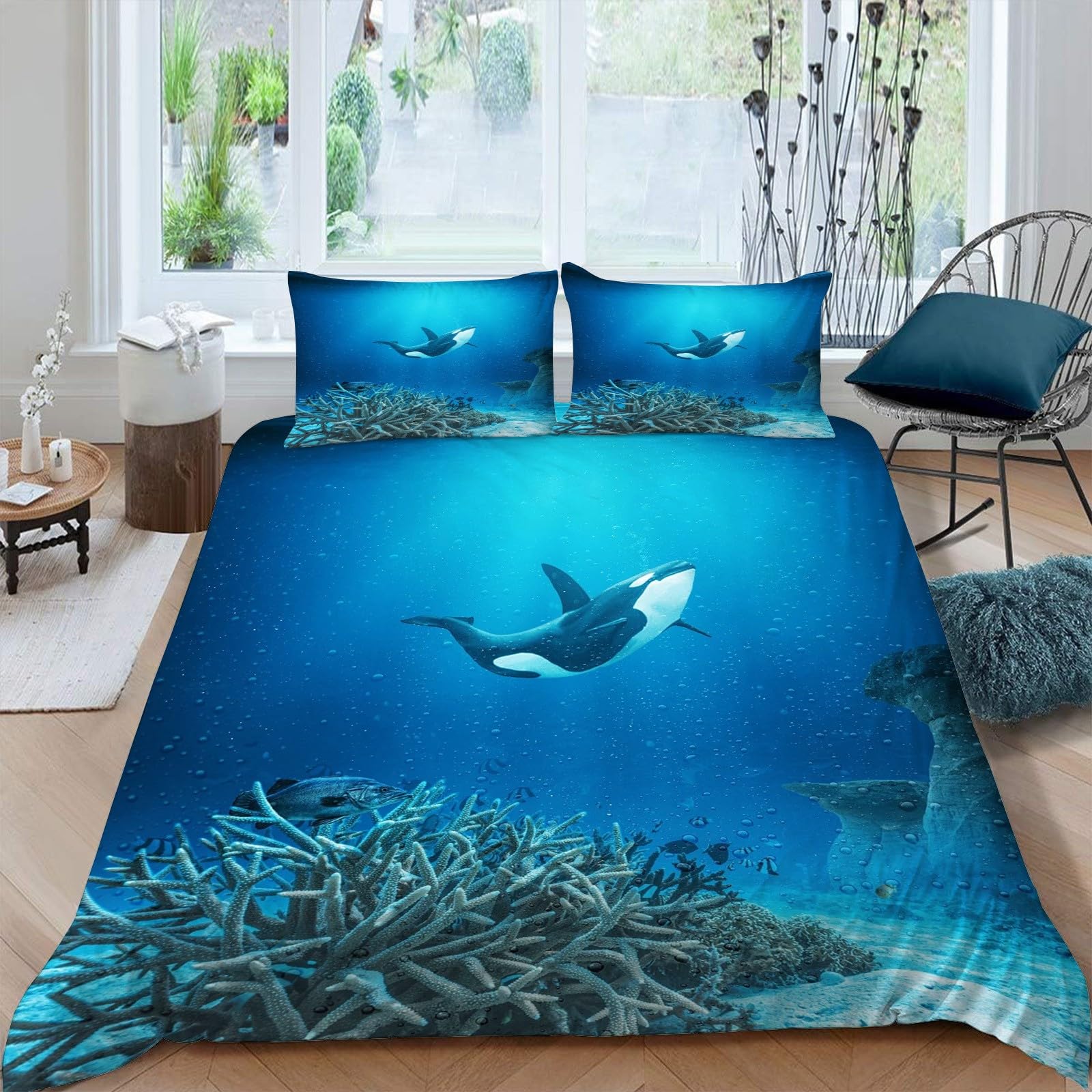 Amazon｜掛け布団カバー キング オルカ 寝具カバー 3点セット サンゴ